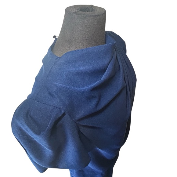 Conti-Lee New York Matching Two Piece Top And Skirt Navy Blue Vintage Sheer XL - Picture 6 of 16